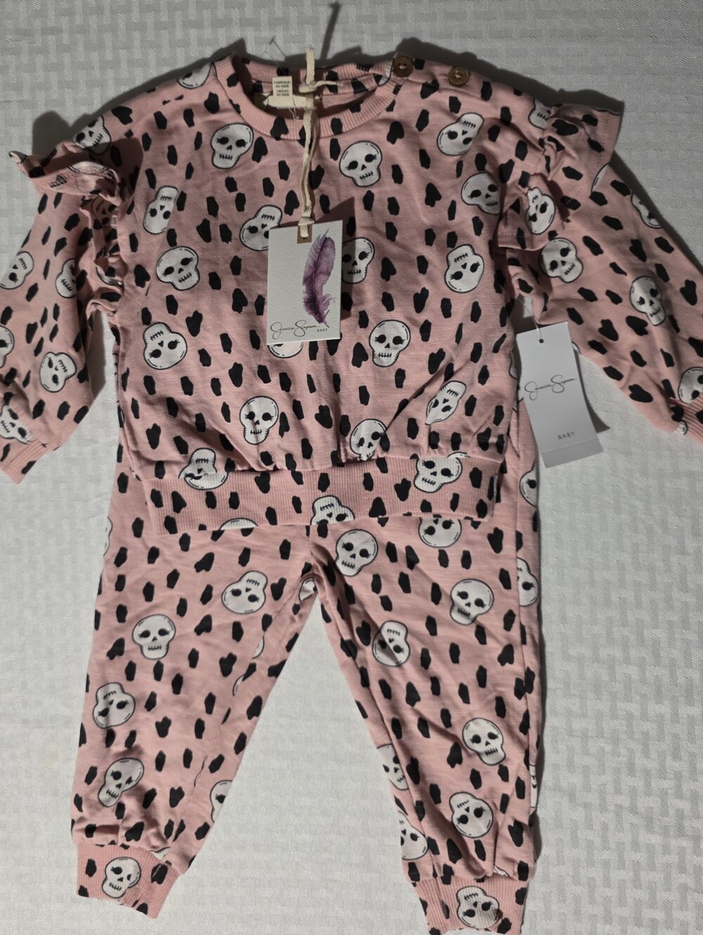 Jessica Simpson Pink Skull Print Matching Set